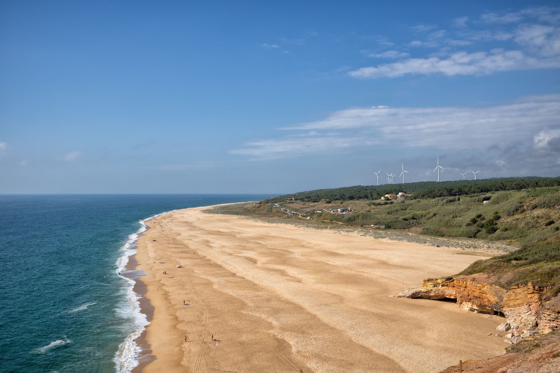 Praia do Norte on a calm morning