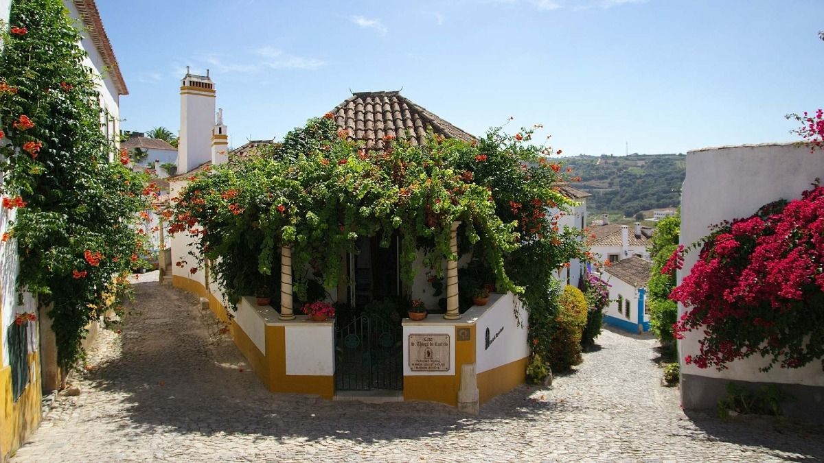 Whitewashed lanes and flowers inside the walls